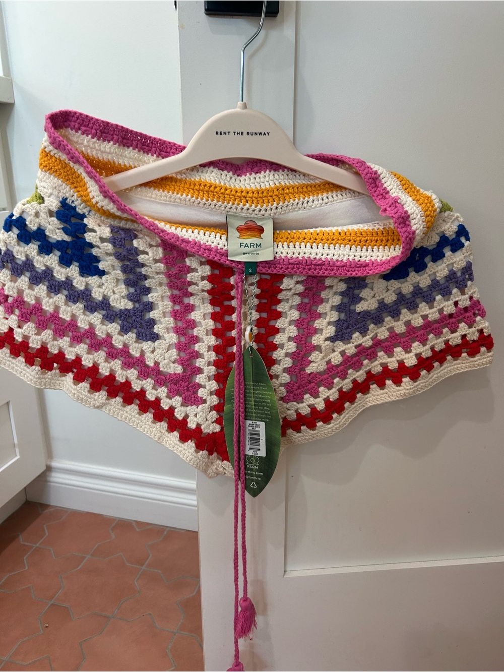 NWT FARM Rio Crochet shorts